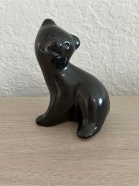 NEW Pigeon Forge Pottery TN VINTAGE Sitting Black Bear 4” NEW